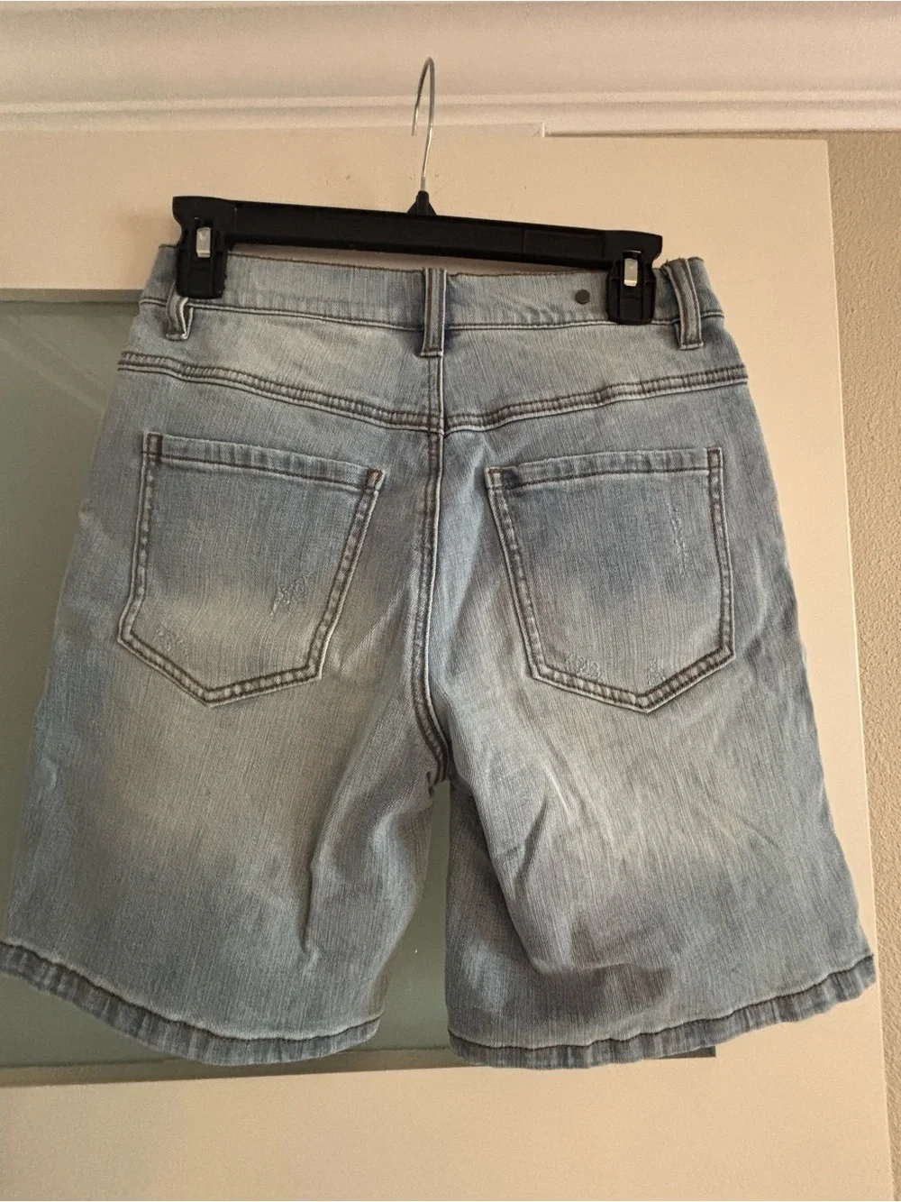 Cabi Light Wash Denim Bermuda Shorts